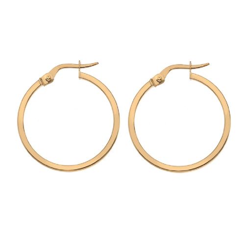 9ct Yellow Gold 20mm Hoop Earrings