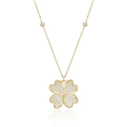 9ct Yellow Gold Clover Mother of Pearl Pendant