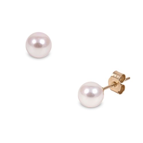 9ct 7.0mm Akoya Cultured Pearl Earrings