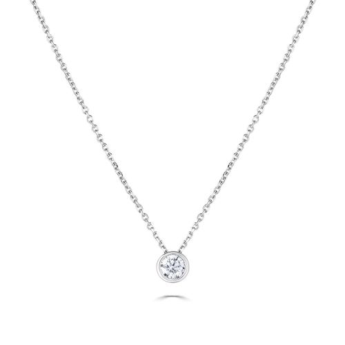 9ct White Gold Diamond Solitaire Pendant