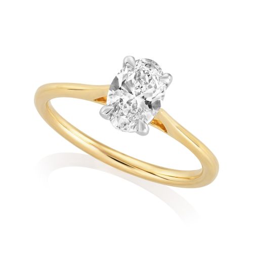 18ct & Platinum 0.80ct Oval Lab Grown Diamond Solitaire