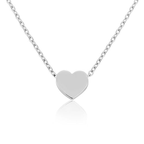 9ct White Gold Heart Slider Pendant 