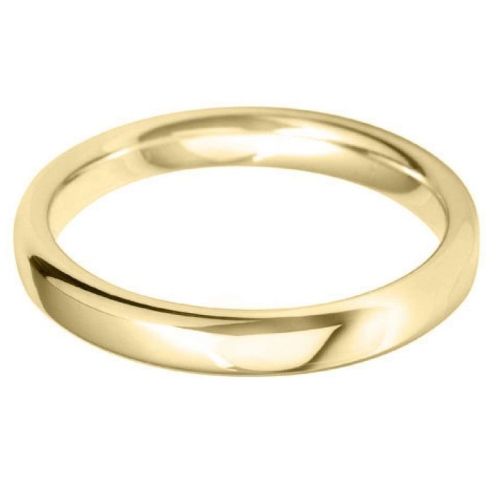 Yellow Gold 3mm Court Shaped Classic Band