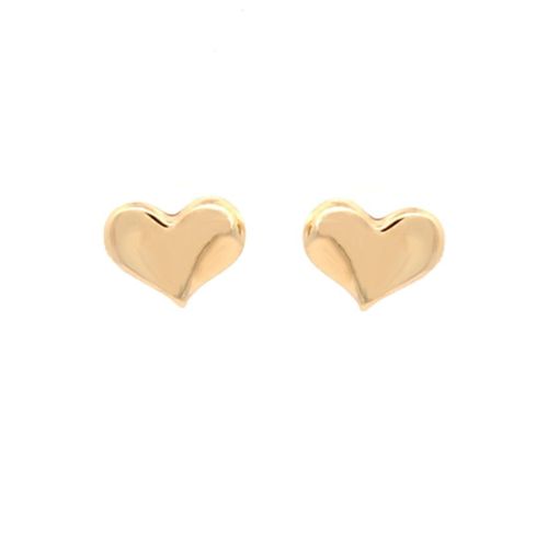 9ct Yellow Gold Heart Stud Earrings