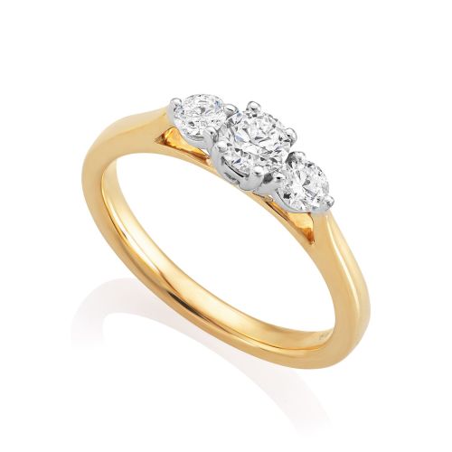 18ct Yellow Gold Trilogy Diamond Ring